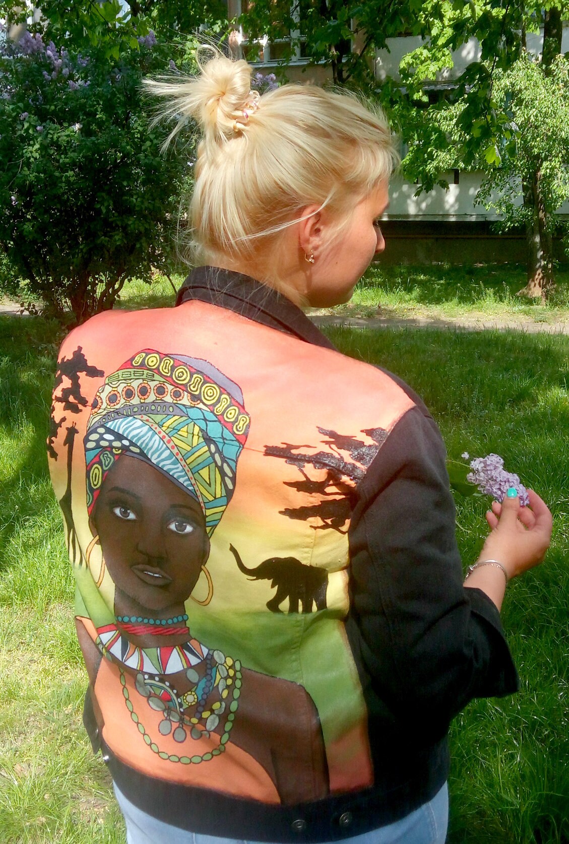 hand painted jean jacket