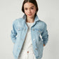 Hand painted wedding denim jacket, bride denim jacket