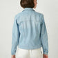 Hand painted wedding denim jacket, bride denim jacket