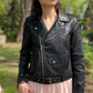 woman's faux leather jacket